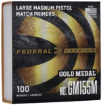 Federal Premium Gold Medal Large Pistol Magnum Match Primers #155M Box of 1000 (10 Trays of 100)