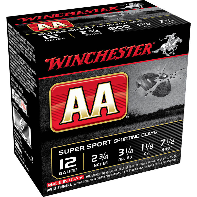 Winchester AA Super Sport Target Load 12 Gauge 7.5 Shot Shotshells-25 Rounds