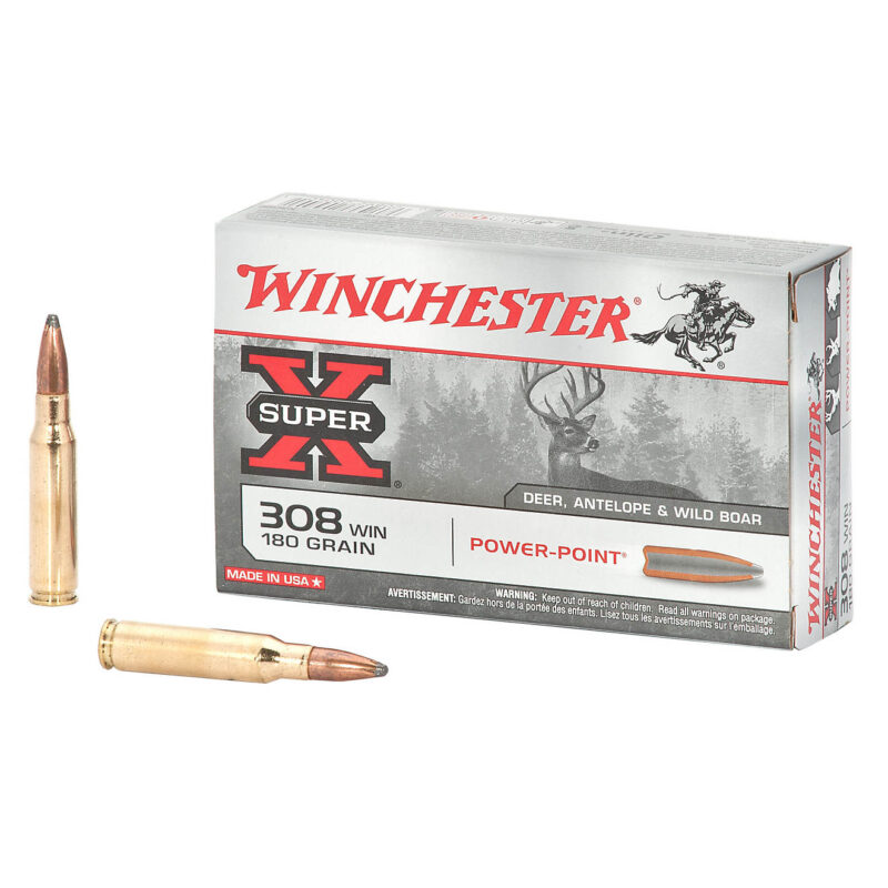 Winchester Super-X 308 Caliber 180-Grain Power-Point Ammunition-20 Rounds