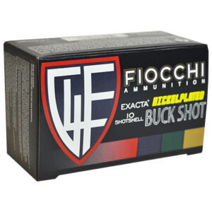 Fiocchi 12 Gauge 2 3/4" #00 Buckshot 9 Pellets High Velocity Nickel Plated 10 Rounds