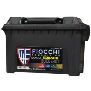 Fiocchi Field Box 12 Gauge 2 3/4" #00 Buckshot 9 Pellets High Velocity Nickel Plated 80 Rounds