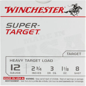 Winchester Target Load 12 Gauge 8 Shotshells-25 Rounds