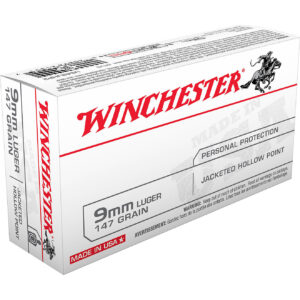 Winchester USA 9mm Luger 147-Grain Centerfire Pistol Ammunition-50 Rounds