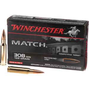 Winchester Match .308 Winchester 168-Grain Centerfire Rifle Ammunition-20 Rounds