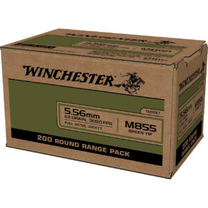 Winchester USA 5.56x45mm M855 Full Metal Jacket Lead Core Ammunition-200 Rounds