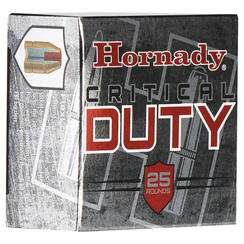 Hornady Critical Duty 9mm +P Luger 124-Grain FlexLock Ammunition-25 Rounds