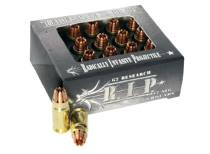 G2 Research R.I.P. Ammunition 357 Sig 92 Grain Radically Invasive Projectile Fragmenting Solid Copper Lead-Free Box of 20