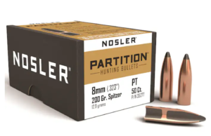 Nosler Partition Bullets 8mm (323 Diameter) 200 Grain Spitzer Box of 50