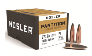 Nosler Partition Bullets 270 Caliber (277 Diameter) 130 Grain Spitzer Box of 50