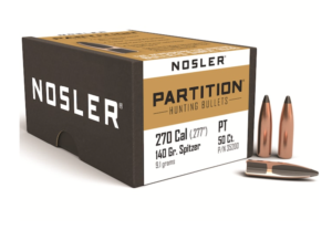 Nosler Partition Bullets 270 Caliber (277 Diameter) 140 Grain Spitzer Box of 50