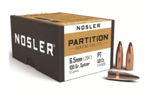 Nosler Partition Bullets 264 Caliber 6.5mm (264 Diameter) 100 Grain Spitzer Box of 50