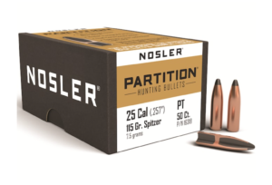 Nosler Partition Bullets 25 Caliber (257 Diameter) 115 Grain Spitzer Box of 50