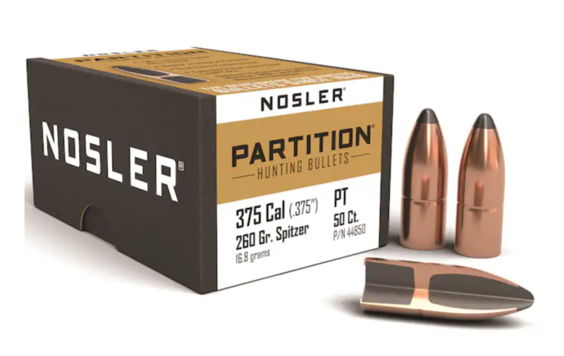 Nosler Partition Bullets 375 Caliber (375 Diameter) 260 Grain Spitzer Box of 50