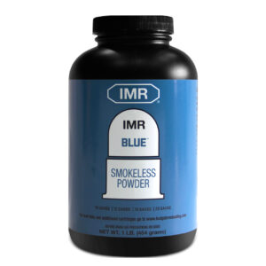 IMR Blue is one of a new IMR family of powders that have comparable burn speeds to competitor powders. This new IMR family uses new, modern technology to ensure the product is “green,” burns clean and, in most cases, results in more energy from each grain of powder. IMR powders are consistent in bulk densities from lot to lot, eliminating some of the variability inherent in other competitors. IMR Blue Smokeless Gun Powder