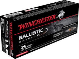 Winchester Ballistic Silvertip Varmint Ammunition 25 Winchester Super Short Magnum WSSM 85 Grain Fragmenting Polymer Tip