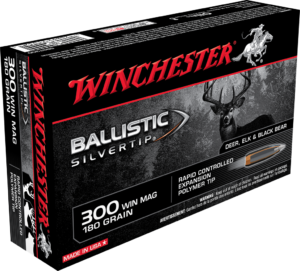 Winchester Ballistic Silvertip Ammunition 300 Winchester Magnum 180 Grain Rapid Controlled Expansion Polymer Tip Box of 20