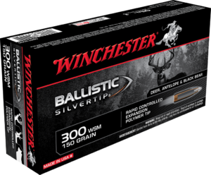 Winchester Ballistic Silvertip Ammunition 300 Winchester Short Magnum 150 Grain Rapid Controlled Expansion Polymer Tip Box of 20